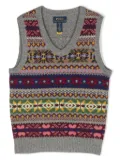 POLO RALPH LAUREN KIDS V-neck embroidered gilet - Grey