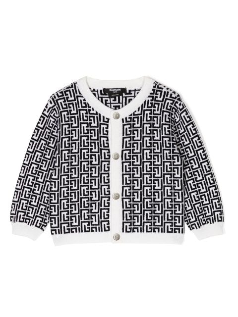 monogram-pattern knitted cardigan