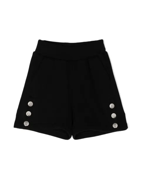 Balmain Kids elasticated-waistband cotton shorts