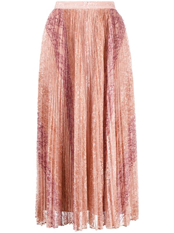 Pleated gold hotsell lace skirt