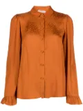 TWINSET animal-print ruffle-cuffs shirt - Brown