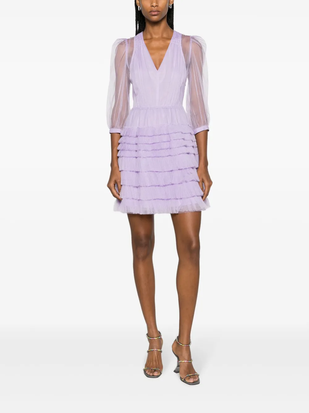 TWINSET T-shirtjurk met tule - Paars