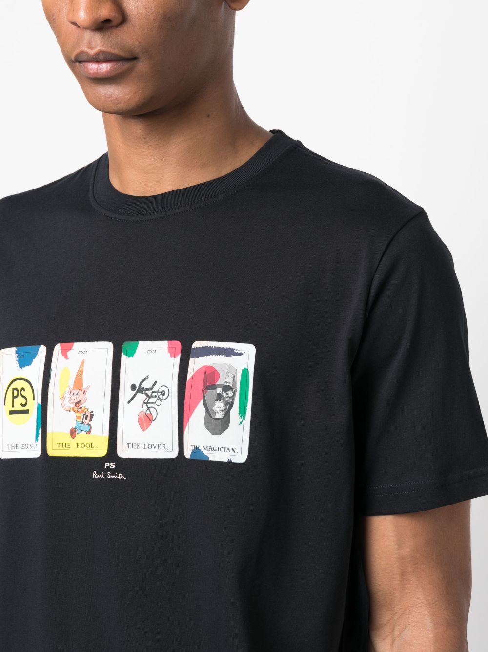Shop Ps By Paul Smith Tarot-cards Cotton T-shirt In Blue