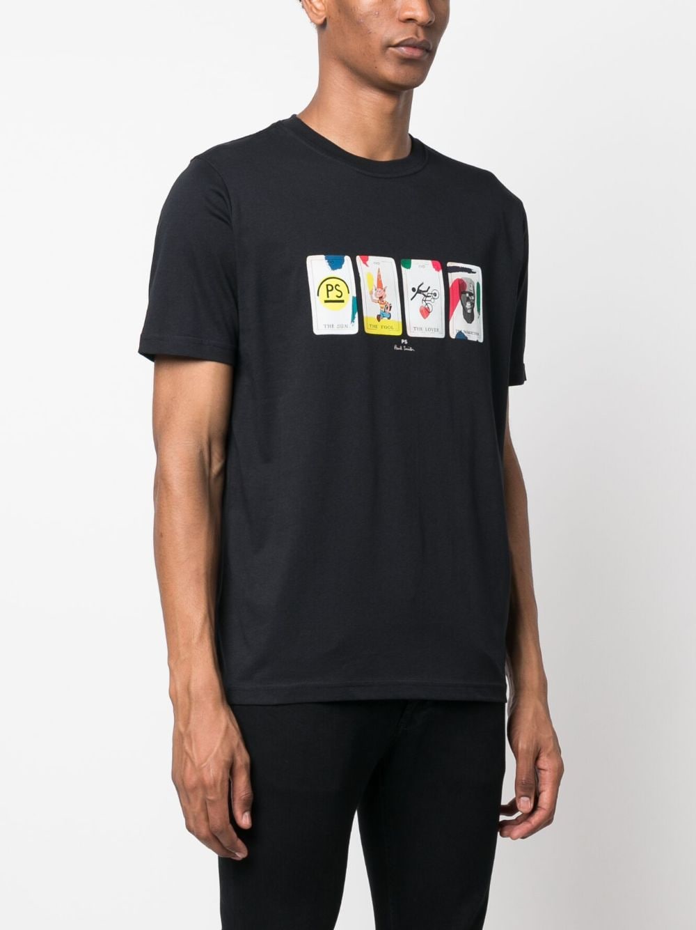 Shop Ps By Paul Smith Tarot-cards Cotton T-shirt In Blue