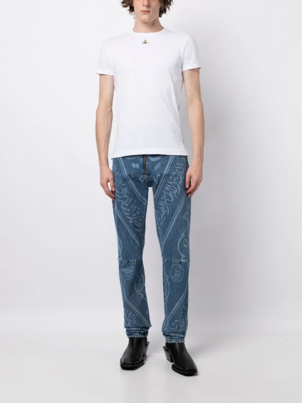 Vivienne Westwood Orb logo-embroidery Cotton T-shirt | White