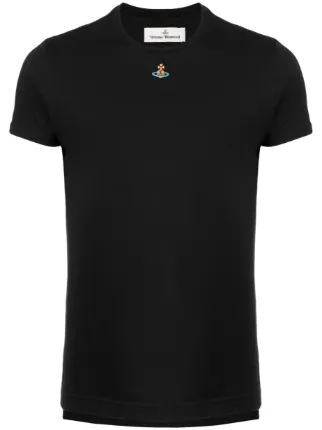 Tシャツ・カットソー VIVIENNE WESTWOOD Orb-embroidered Oversized T-shirt Black 20845529_50902874_322.jpg