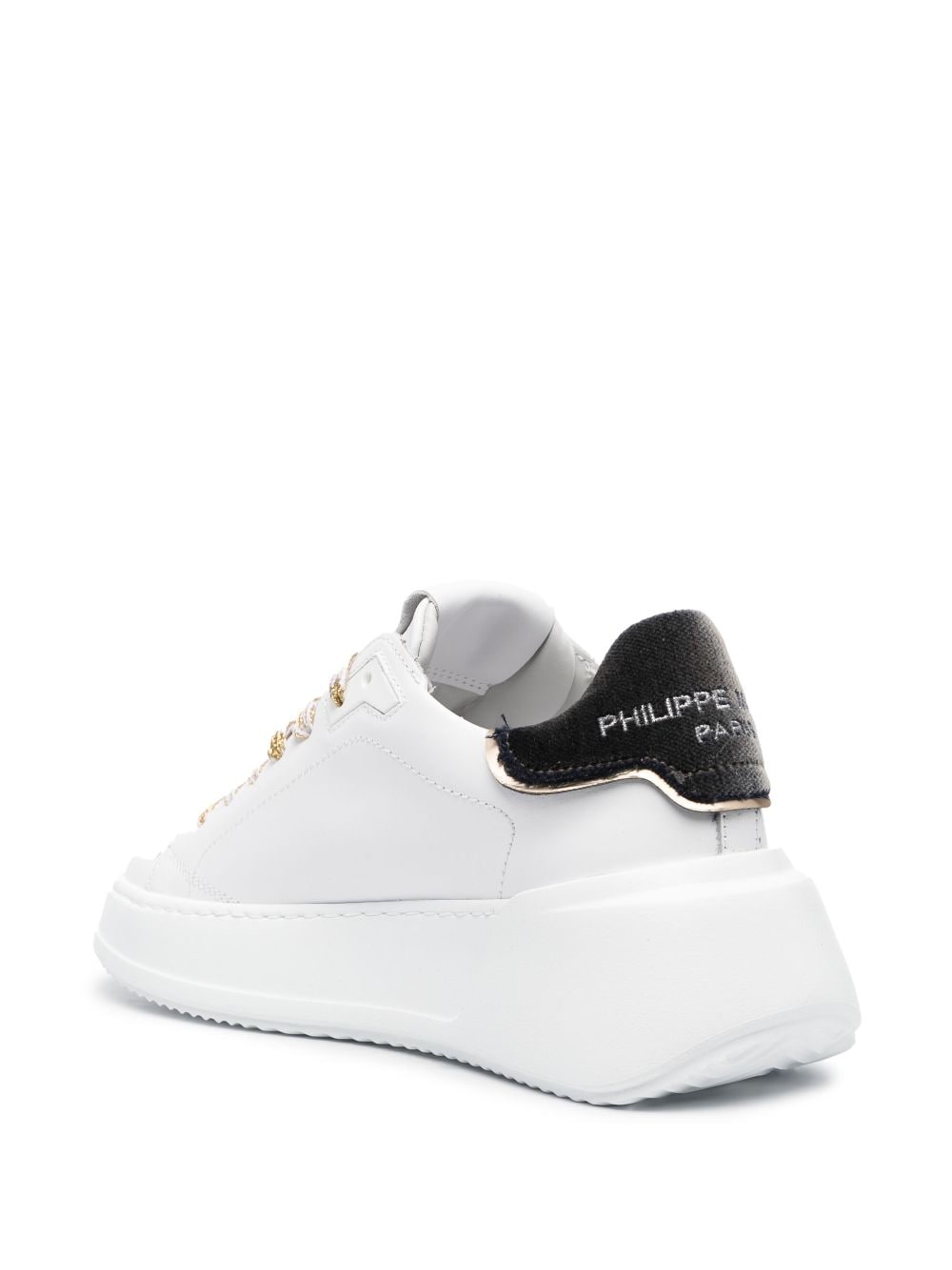 Shop Philippe Model Paris Tres Temple Low-top Sneakers In Weiss