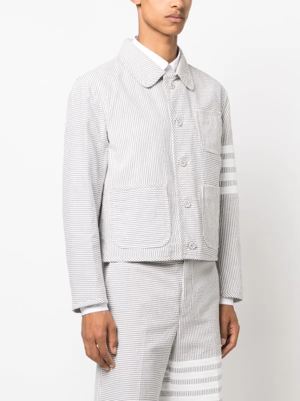 VIP【関税送料無料】希少 Thom Browne Seersucker Jacket COTTON SEERSUCKER BLAZER Thom Browne $785.60 USD - Biffi