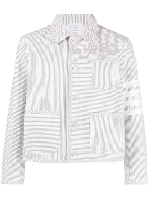 Thom Browne Unconstructed 4-Bar seersucker jacket