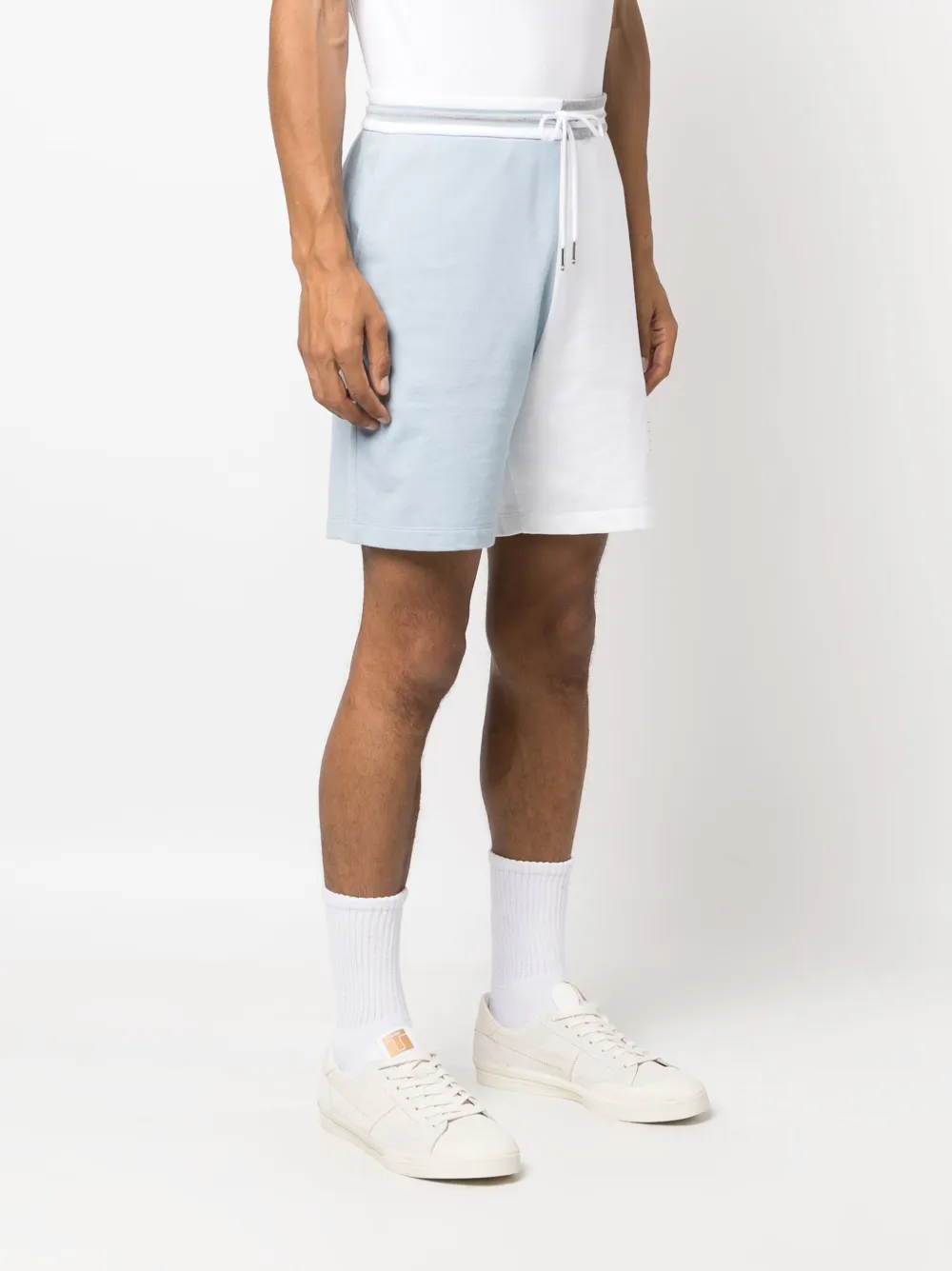 Shop Thom Browne Funmix Colour-block Shorts In White