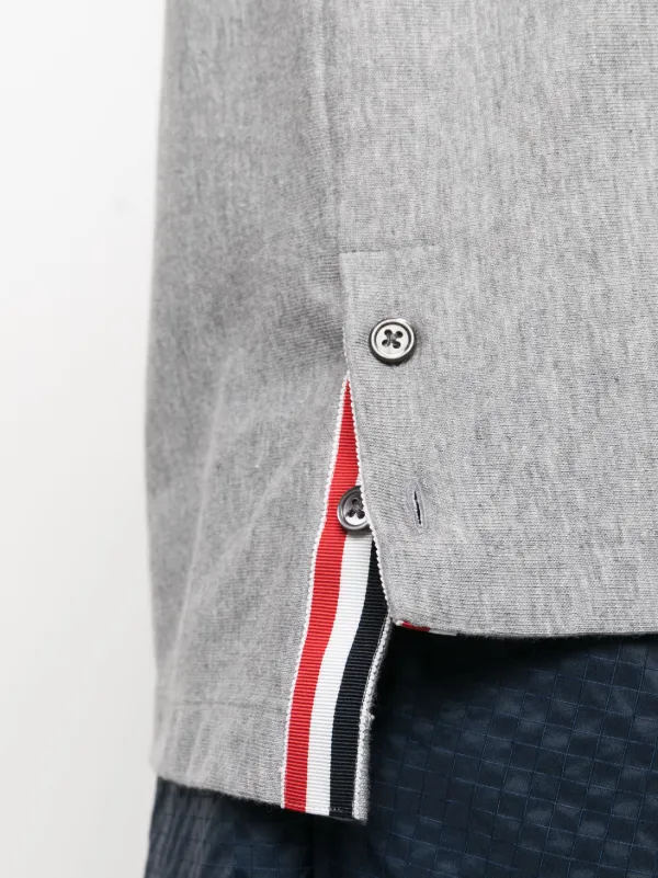 Thom Browne RWB Stripe Cotton T-shirt | Grey | FARFETCH CA