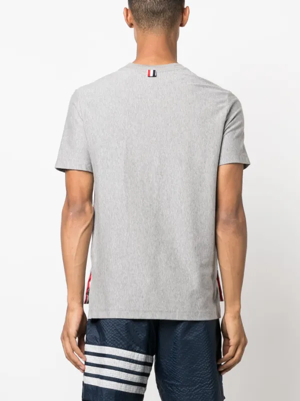 Tシャツ・カットソー Thom Browne Rwb Stripe T-Shirt Thom Browne RWB Stripe Cotton T-shirt | Grey | FARFETCH CA