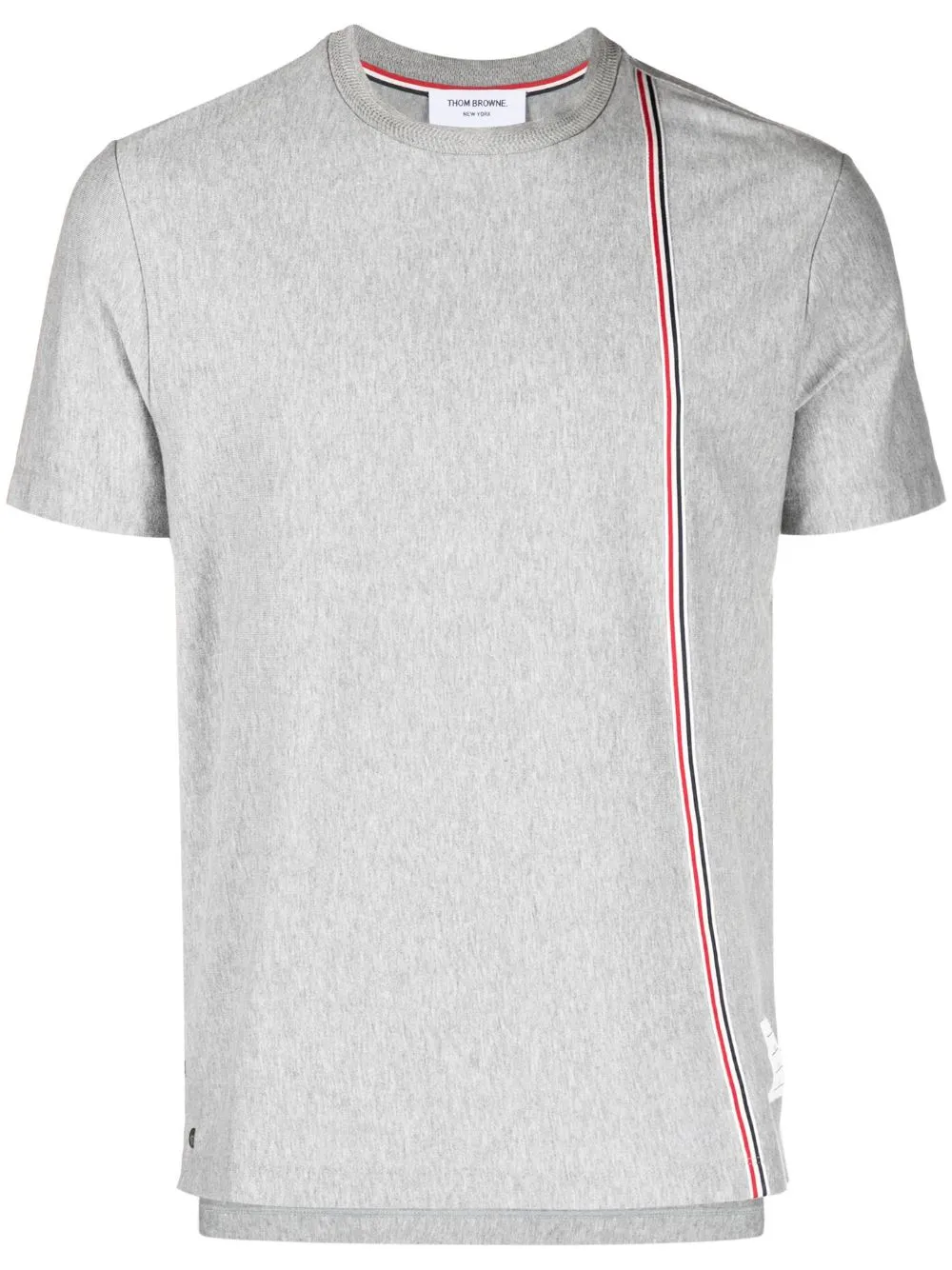 Thom Browne Grey Rwb Stripe-print Cotton T-shirt In Grey