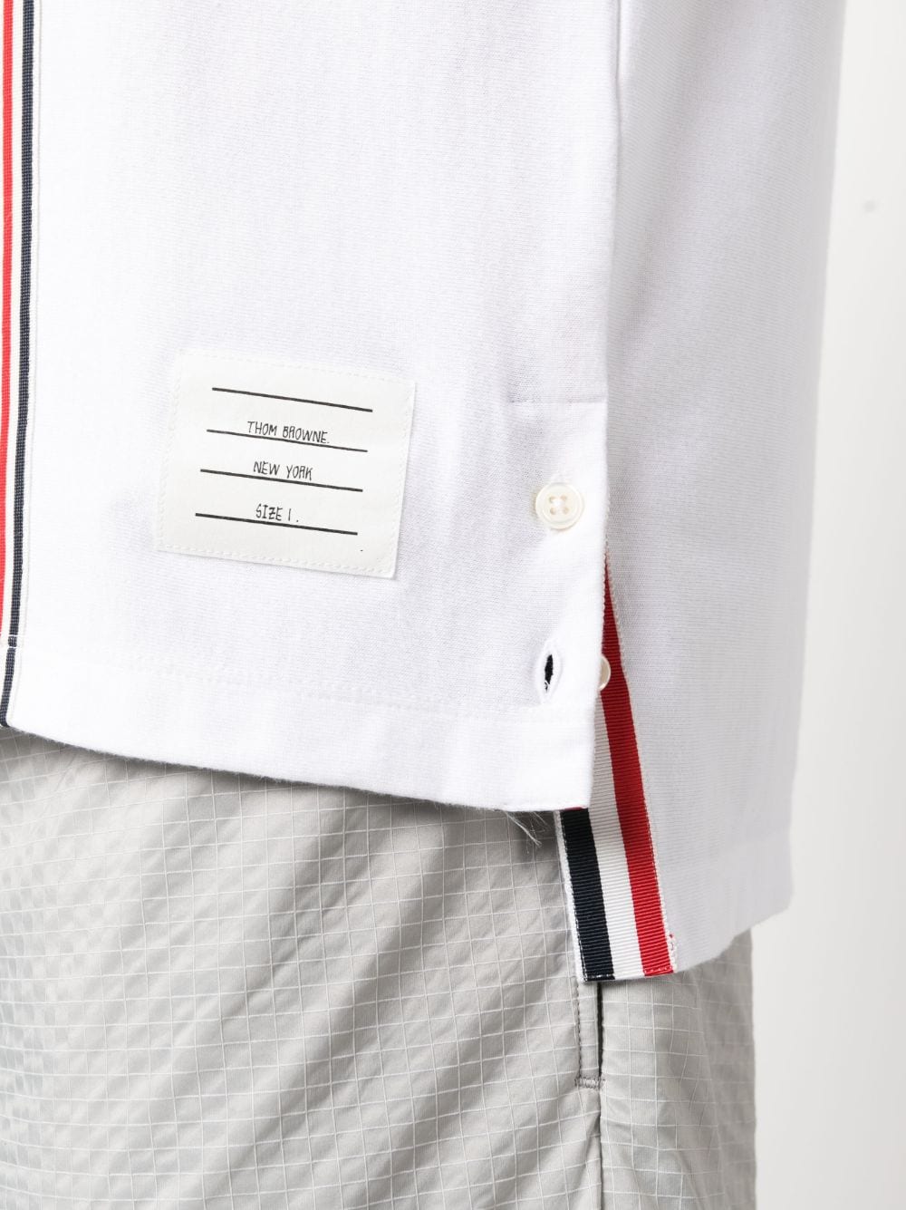 Shop Thom Browne Rwb Stripe Cotton T-shirt In White