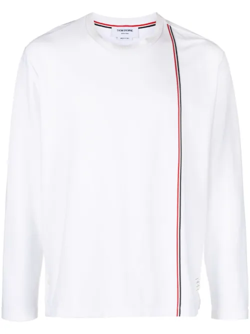 T-shirt à bande tricolore - Thom Browne - Modalova