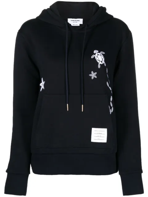 Thom Browne Nautical embroidery cotton hoodie