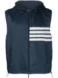 Thom Browne 4-Bar stripe ripstop hooded gilet - Blue