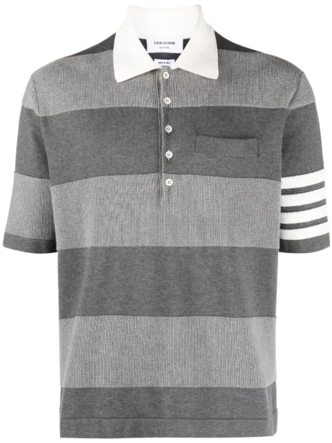 Thom Browne playera tipo polo tejida con motivo 4-Bar