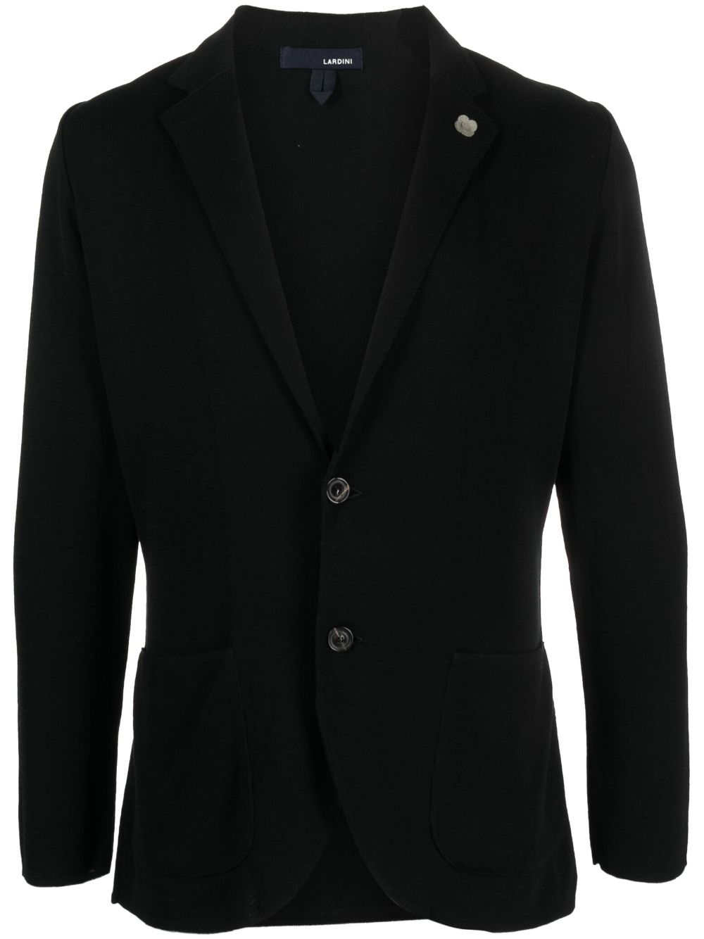 Lardini Single-breasted Cotton-blend Blazer In Black