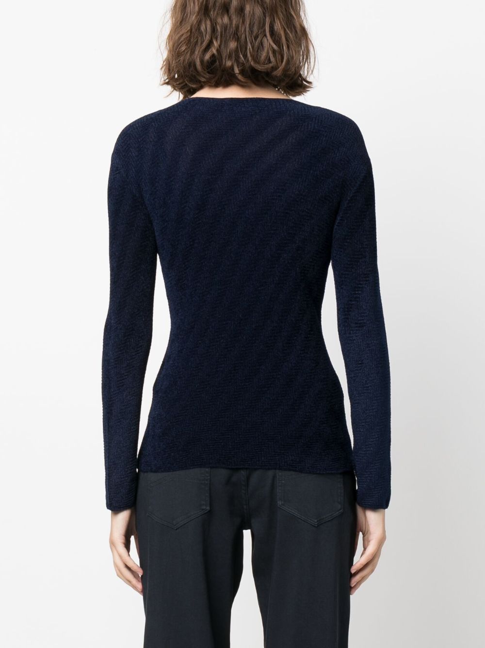 Emporio Armani chevron-pattern round-neck jumper Women