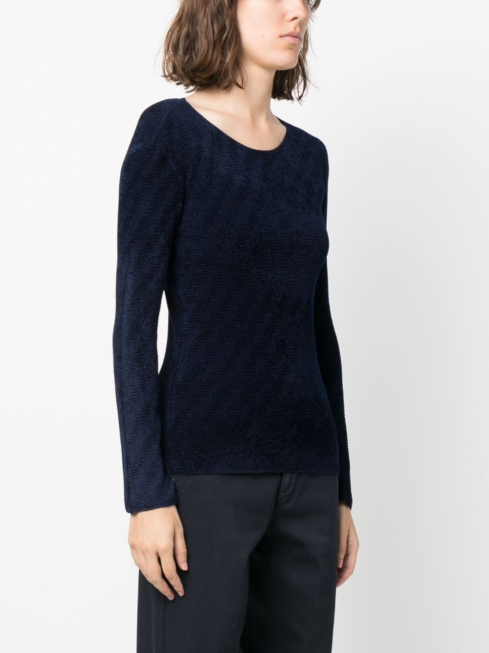 Emporio Armani chevron-pattern round-neck jumper Women