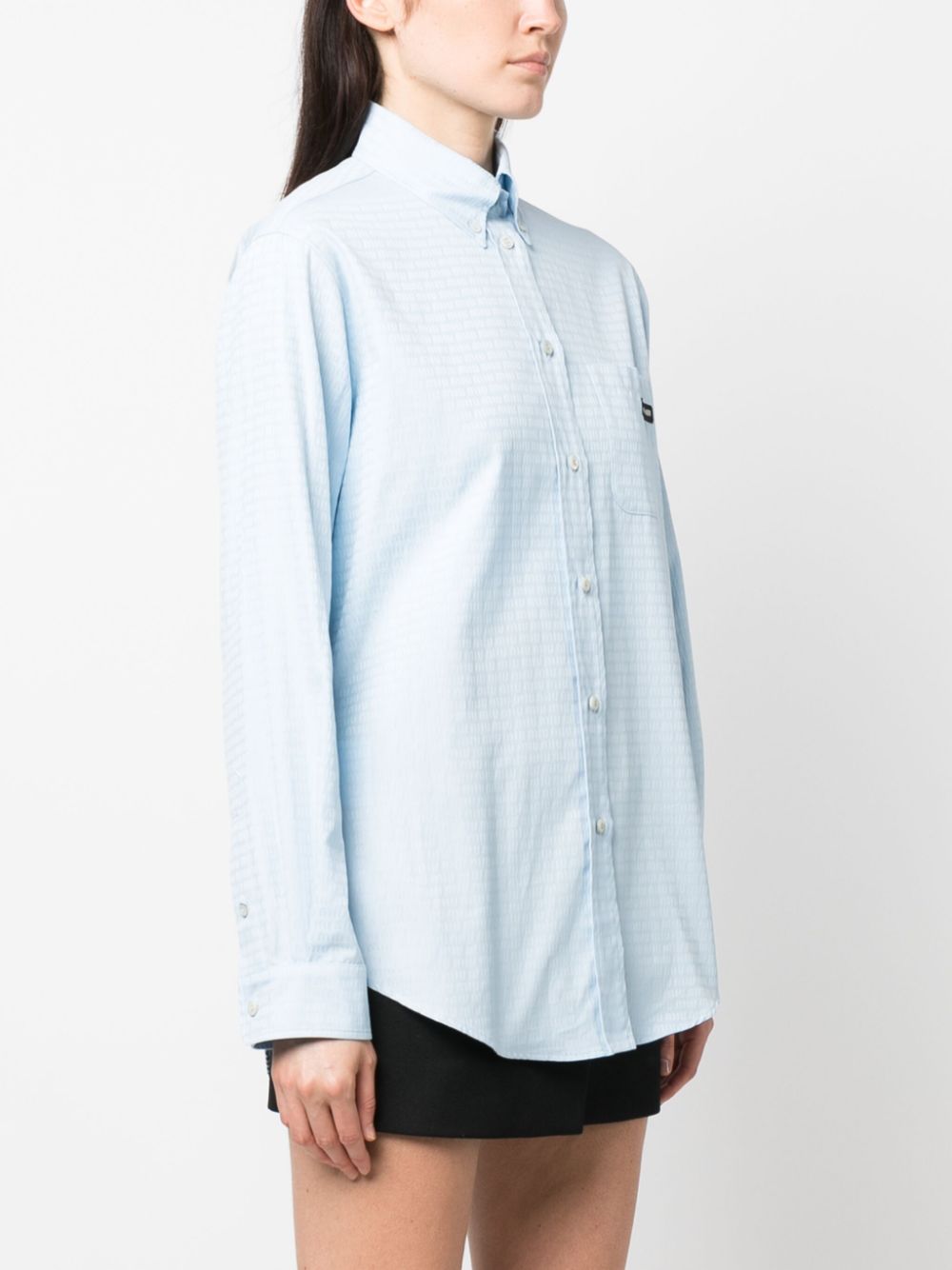 Miu Miu logo-print long-sleeve poplin shirt Women