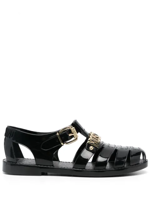 Moschino logo-plaque caged sandals