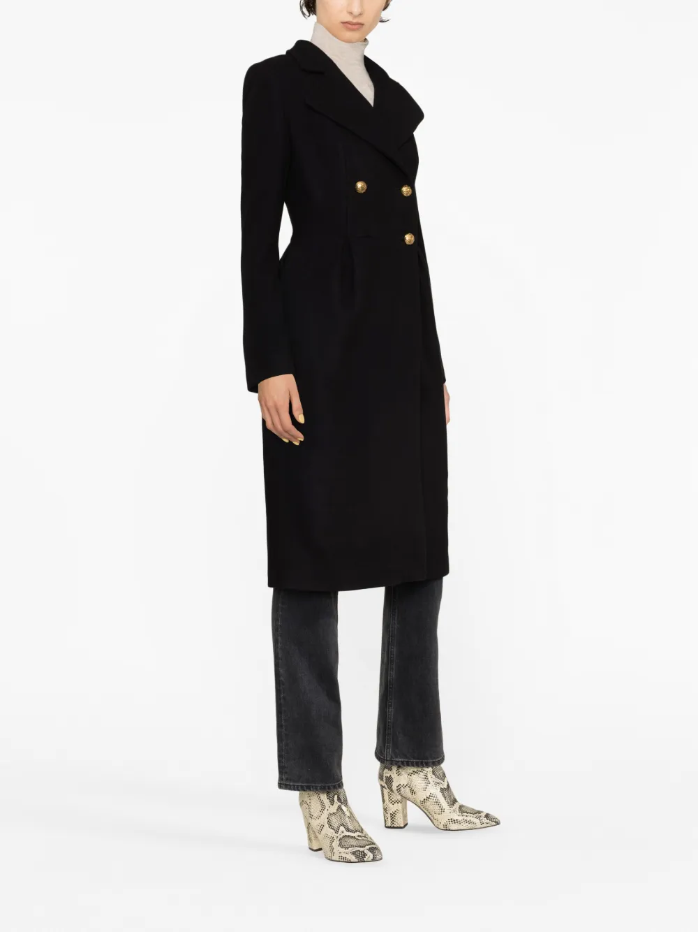 Elisabetta Franchi Amphora-cut double-breasted Coat - Farfetch