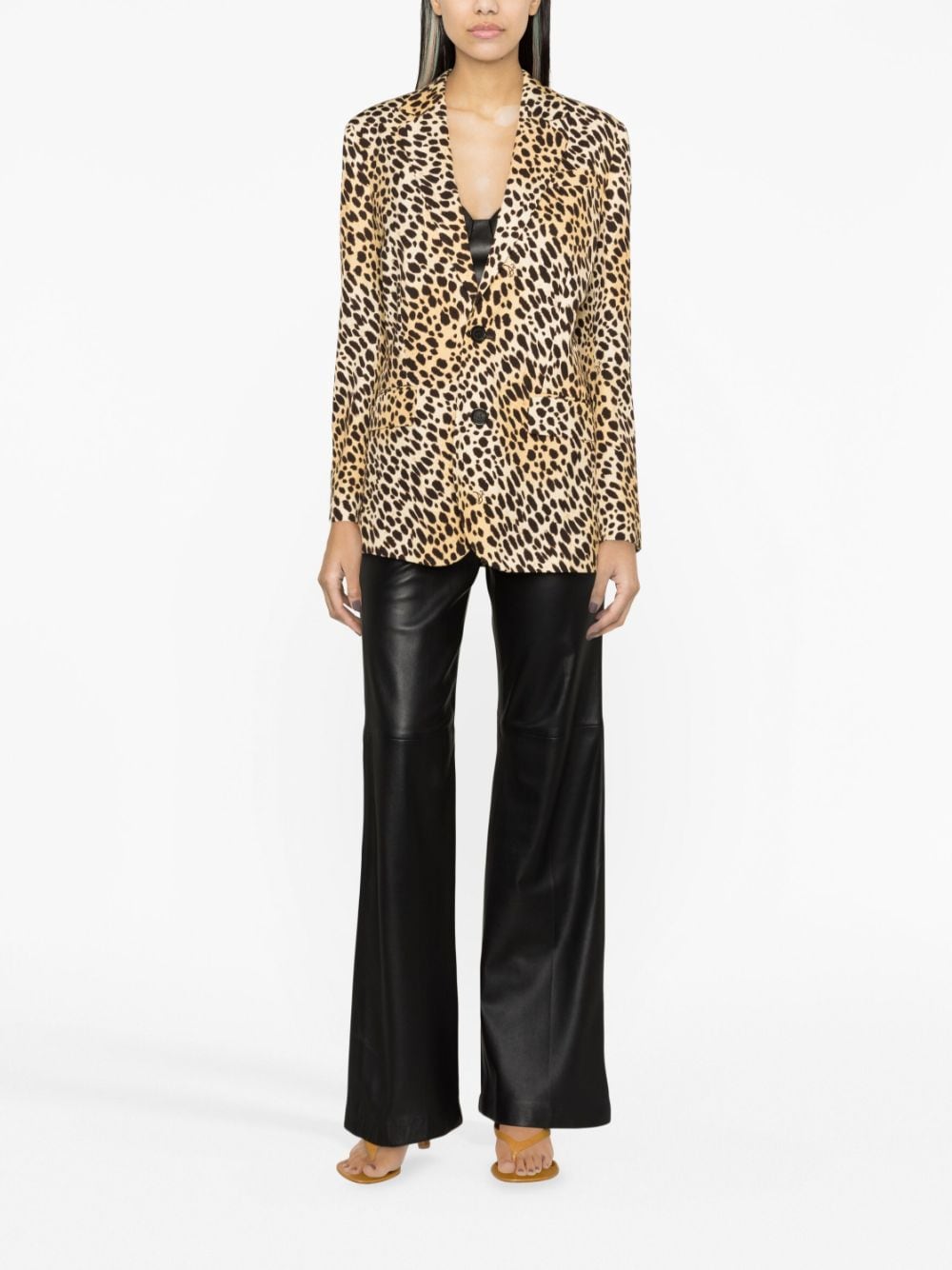 Dsquared2 leopard-print single-breasted blazer - Bruin