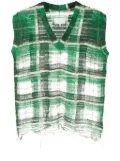 Maison Margiela distressed checked tank top - Green
