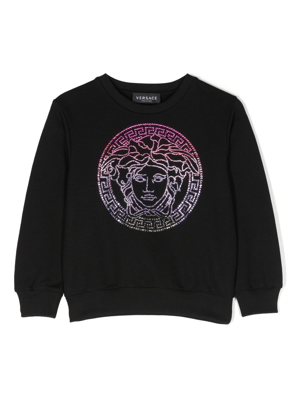 Versace Kids Medusa-Head print cotton sweatshirt - Black