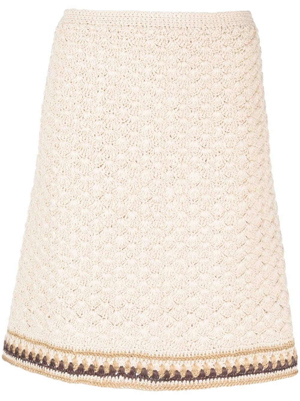 Tory Burch High-waisted Knitted Skirt In Neutrals
