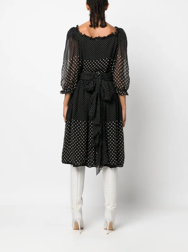 Valentino Garavani Pre-Owned 1990s polka-dot Sheer Silk Dress