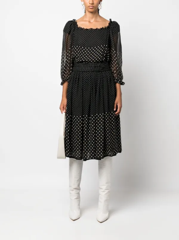 Valentino Garavani Pre-Owned 1990s polka-dot Sheer Silk Dress