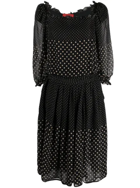 Valentino Garavani Pre-Owned 1990's 폴카 도트 시스루 실크 드레스