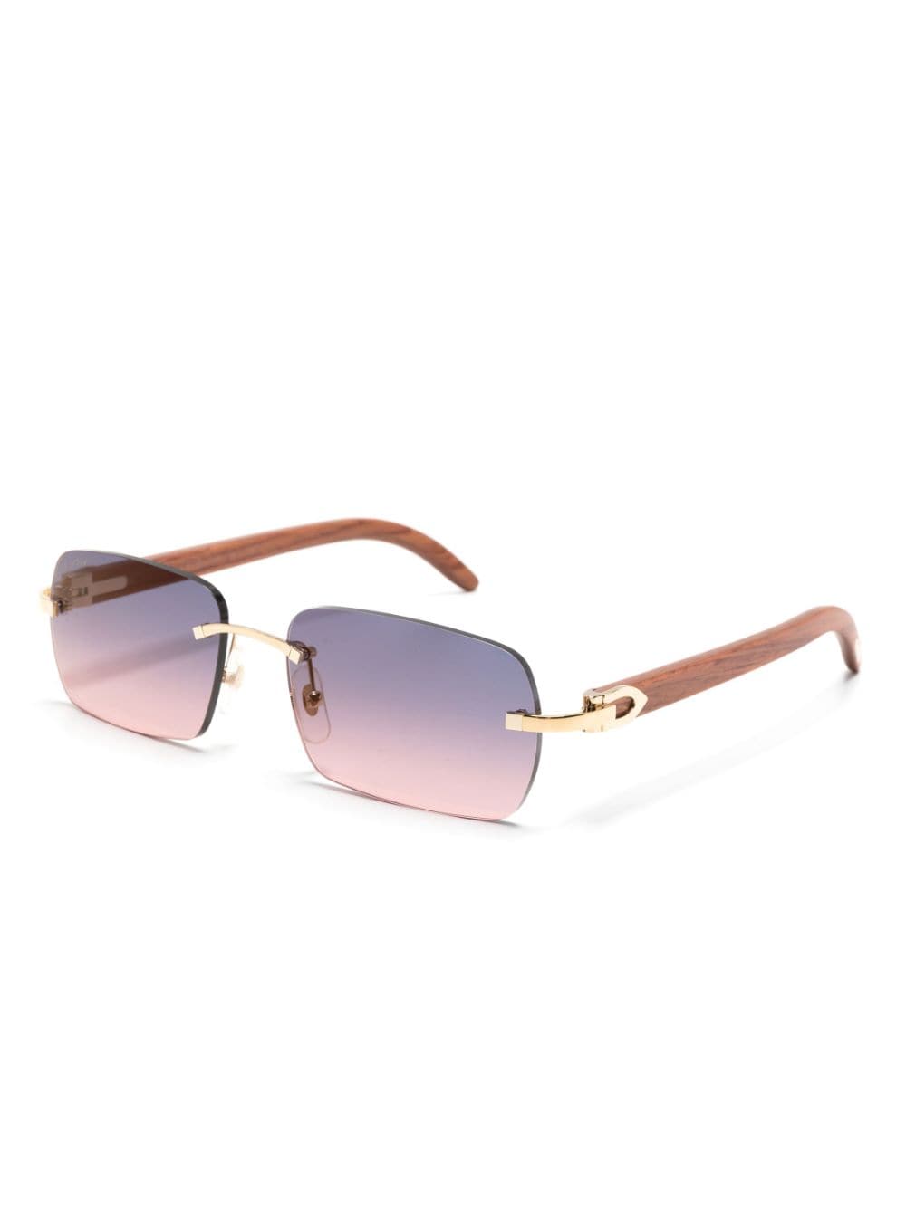 Cartier Eyewear Zonnebril met rechthoekig montuur - Bruin