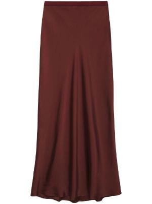 ANINE BING Bar Silk high waisted Skirt Farfetch