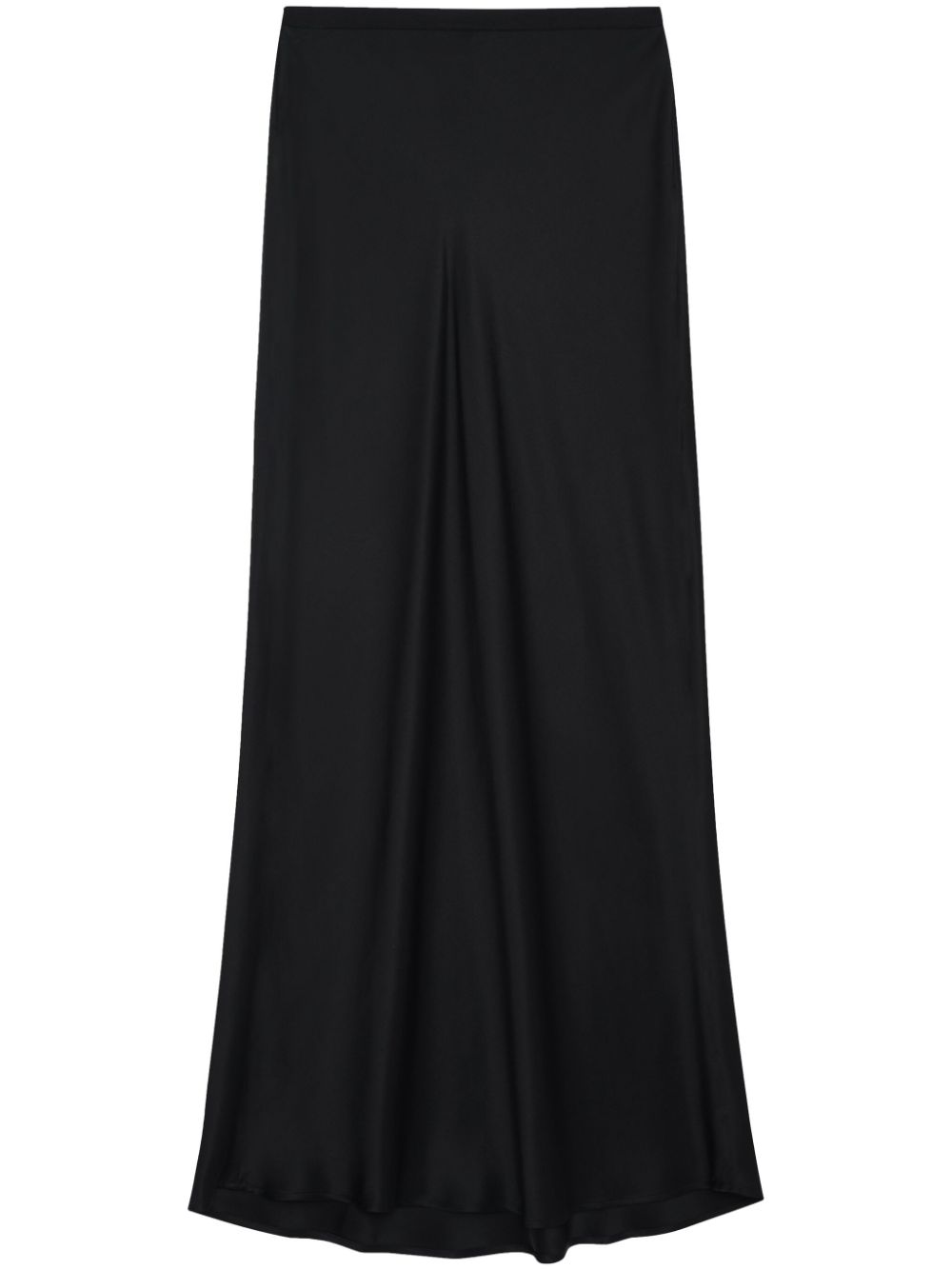 Shop Anine Bing Flared Silk Maxi Skirt In Black