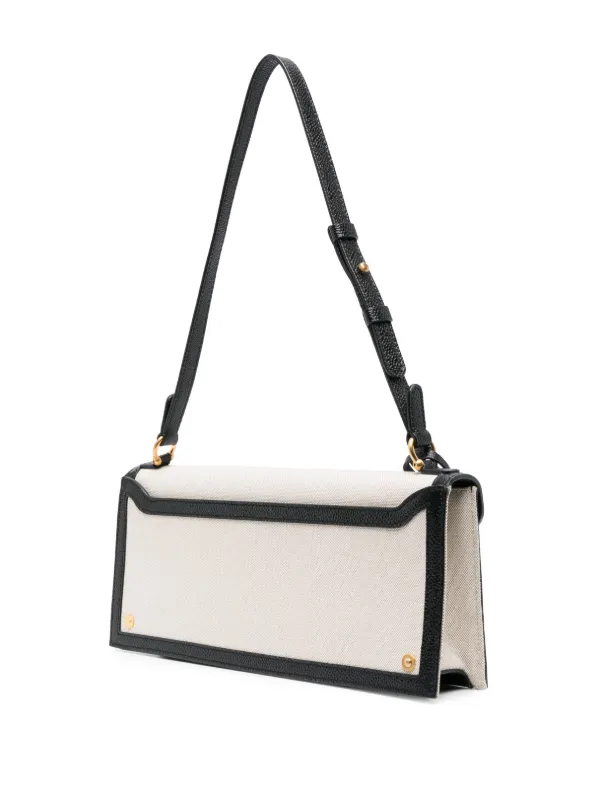 ショルダーバッグ・ポシェット THOM BROWNE CANVAS SHOULDER BAG WITH TRICOLOUR DIAGONAL BAND Thom Browne RWB-tag Canvas Shoulder Bag | Neutrals | FARFETCH TH