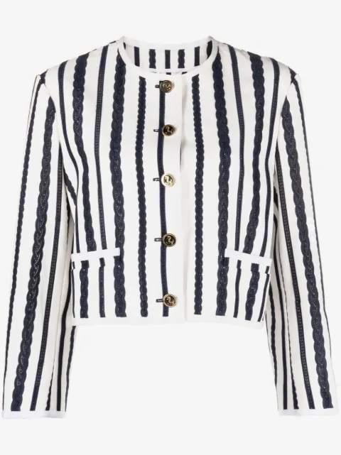 Thom Browne broderie anglaise-detail cropped jacket