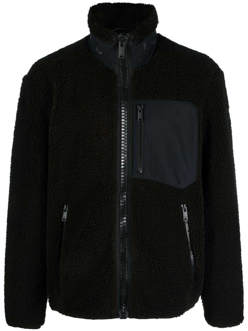 Shop Moose Knuckles Saglek Sherpa Zip-up Jacket In Black