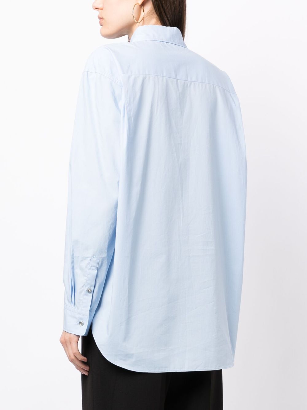 Shop Studio Tomboy Long-sleeve Cotton Shirt In Blau