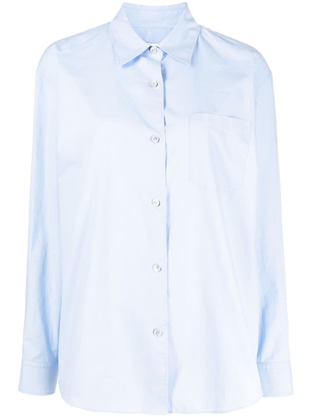 Studio Tomboy Long-sleeve Cotton Shirt In Blau
