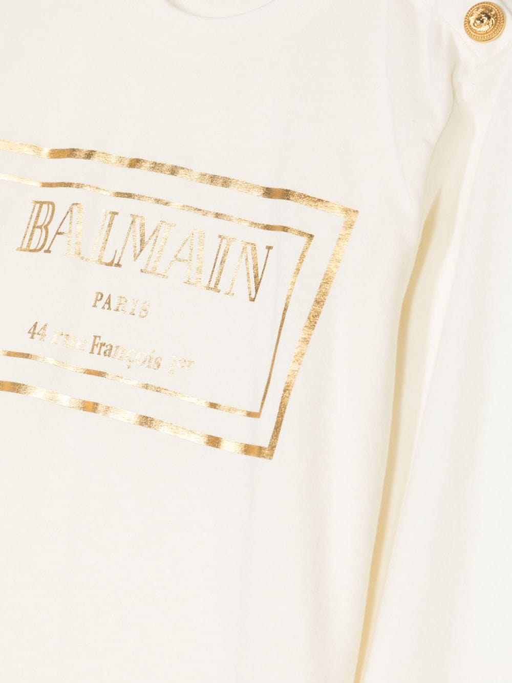 Shop Balmain Foiled Logo-print Sweatshirt In Neutrals