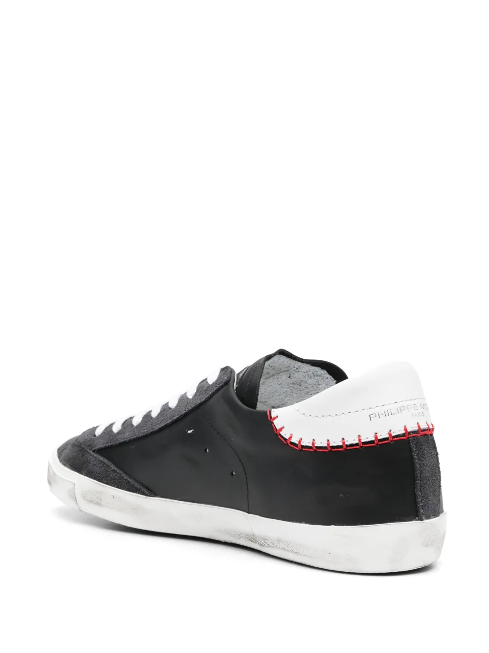 Philippe Model Prsx Low-top Leather Sneakers In Black