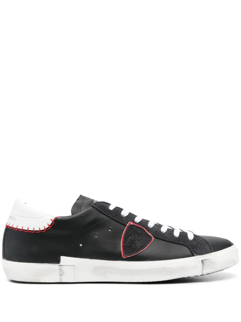 Philippe Model Prsx Low-top Leather Sneakers In Black