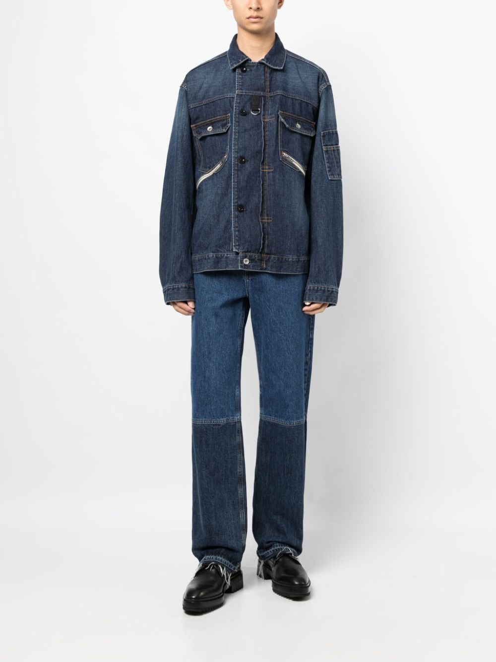 sacai Jack met puntkraag - Blauw