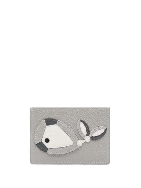 whale-appliqué pebbled cardholder