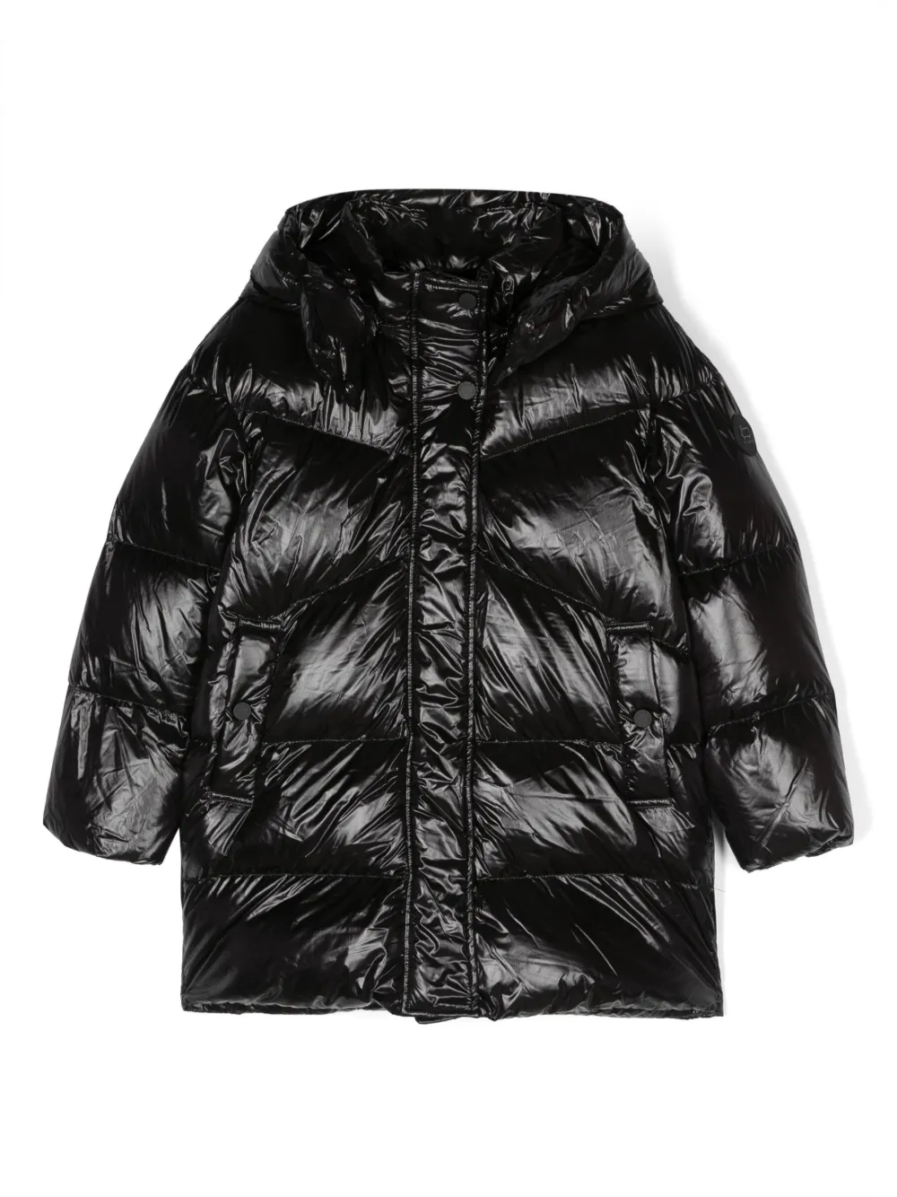 Shop Woolrich Padded Button-up Coat In Black