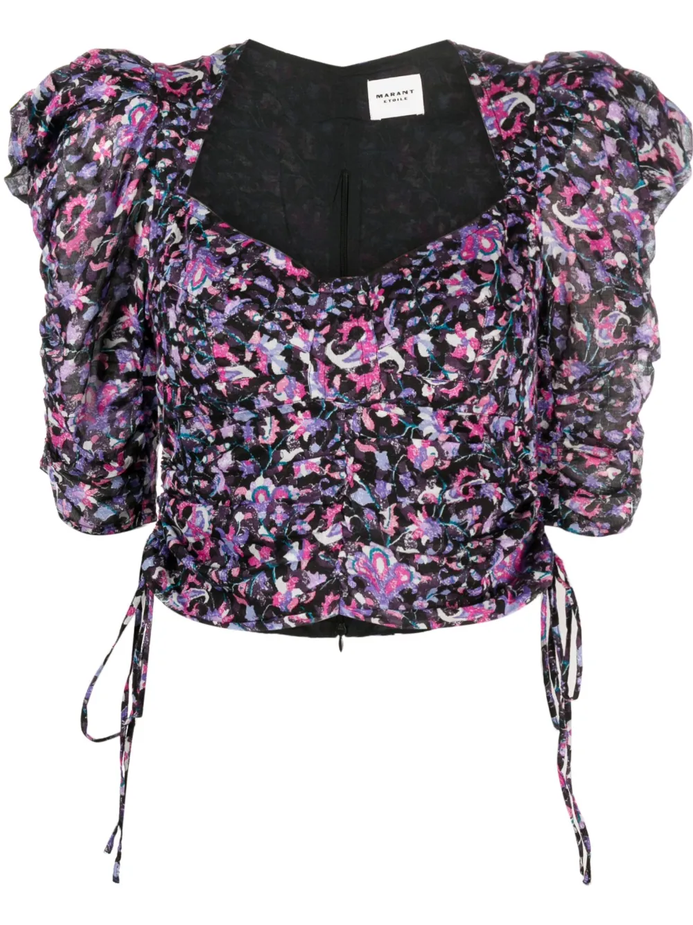 MARANT ÉTOILE Galaor puff-sleeve blouse | Black | Image 1
